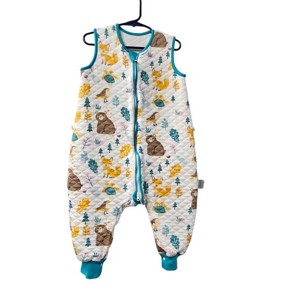Lilbestie Other - Adidas White Quilted Baby Romper with Bear and Tree Print